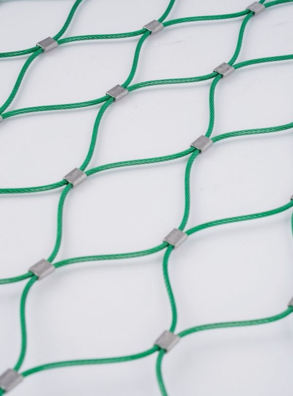PVC coated stainless steel rope mesh aperture