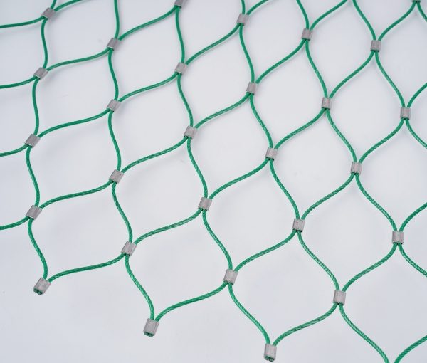 PVC coated stainless steel rope mesh aperture