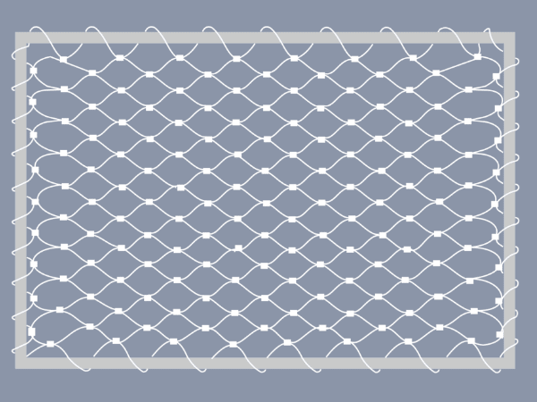 The rope mesh on rectangular frame installation is finished.