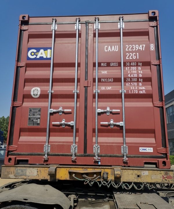 The truck compartment doors are closed.