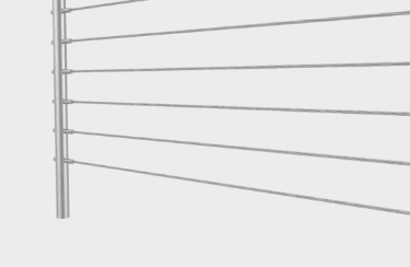 A corner of stainless steel rope system after installation