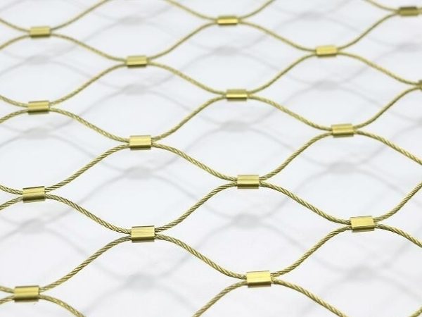 Yellow stainless steel rope mesh
